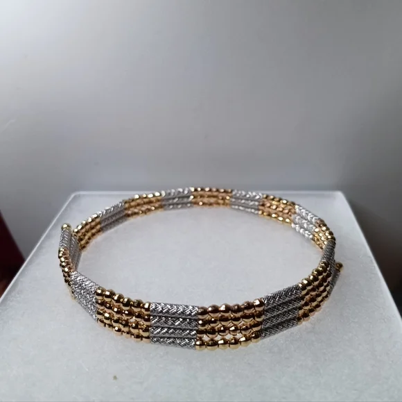 18K SOLID GOLD Multipurpose Magnetic Bangle Necklace Bracelet Size